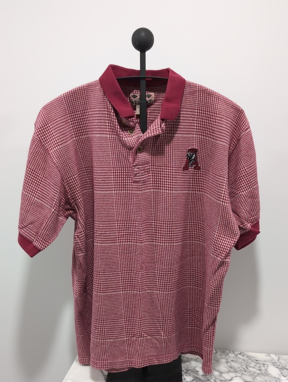 Men's Crimson Polo Shirt with Alabama Embroidered Logo